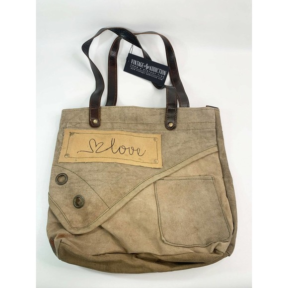 Vintage Addiction Bags Vintage Addiction Tote Bag Upcycled Canvas